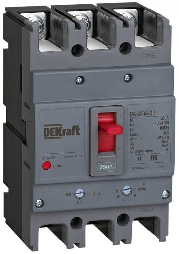 Выключатель автоматический в литом корпусе DEKraft ВА-333А 3п 250А 35кА  картинка